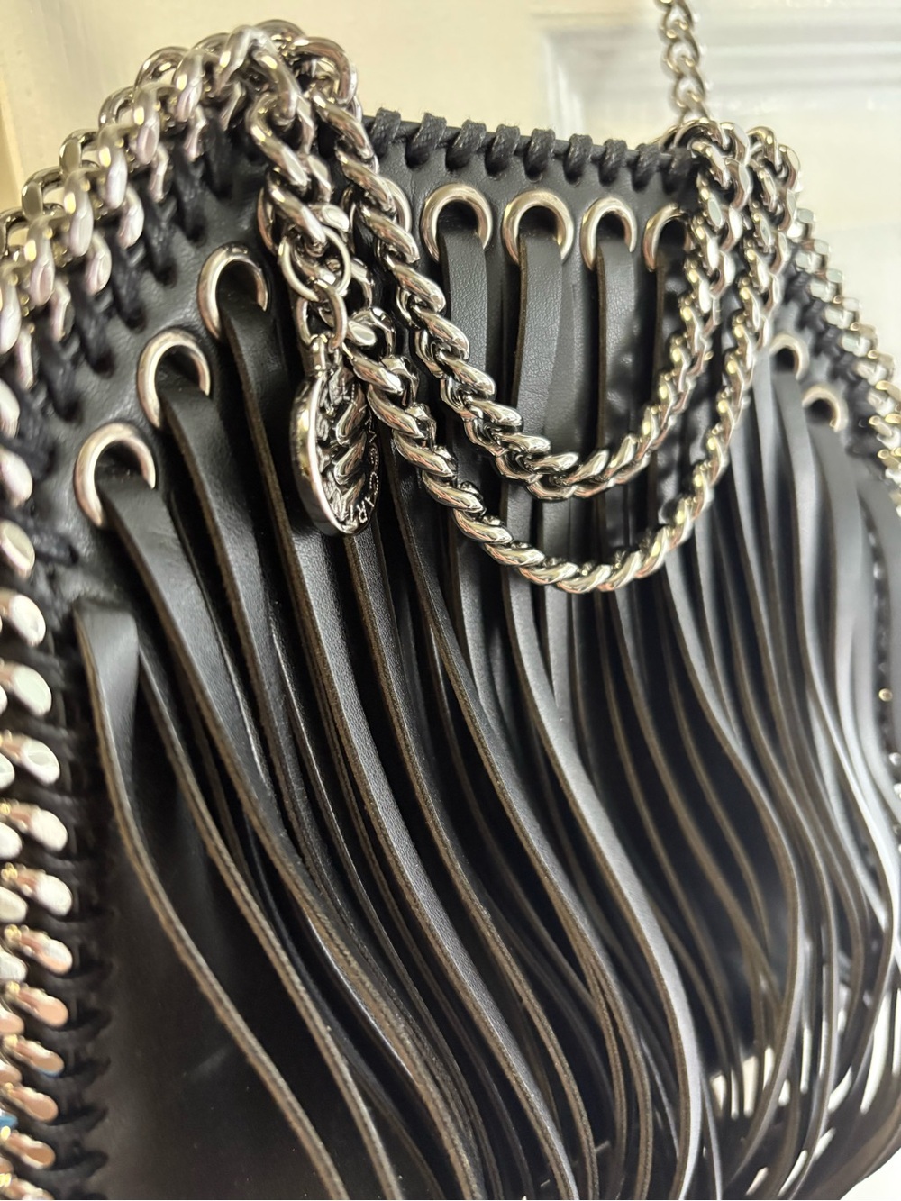 Stella McCartney Tiny Black Fringe Falabella Crossbody Bag - Picture 9 of 11